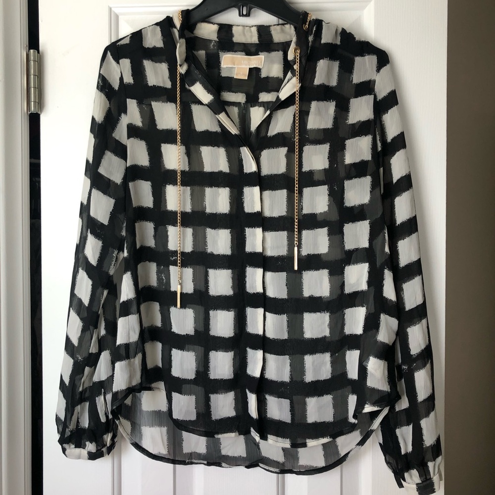 Michael Kors black and white patterned shirt